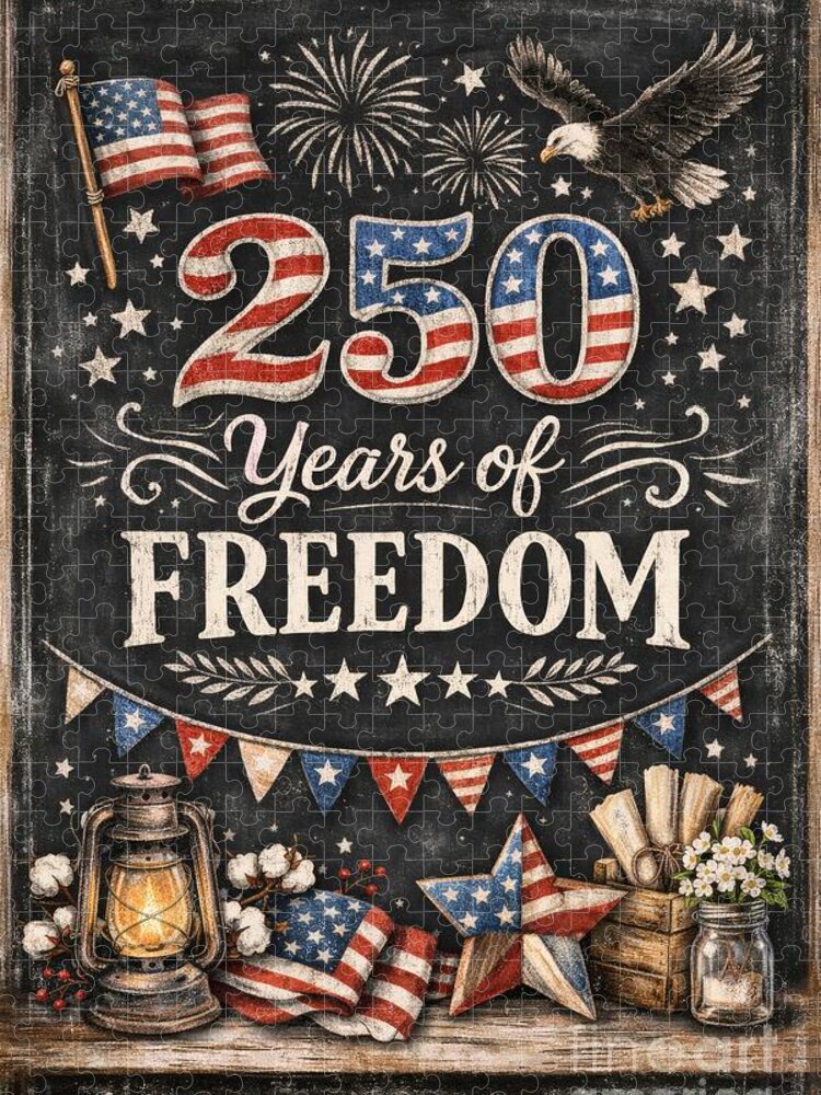 250 Years of Freedom Celebration Jigsaw Puzzle: Patriotic Charm