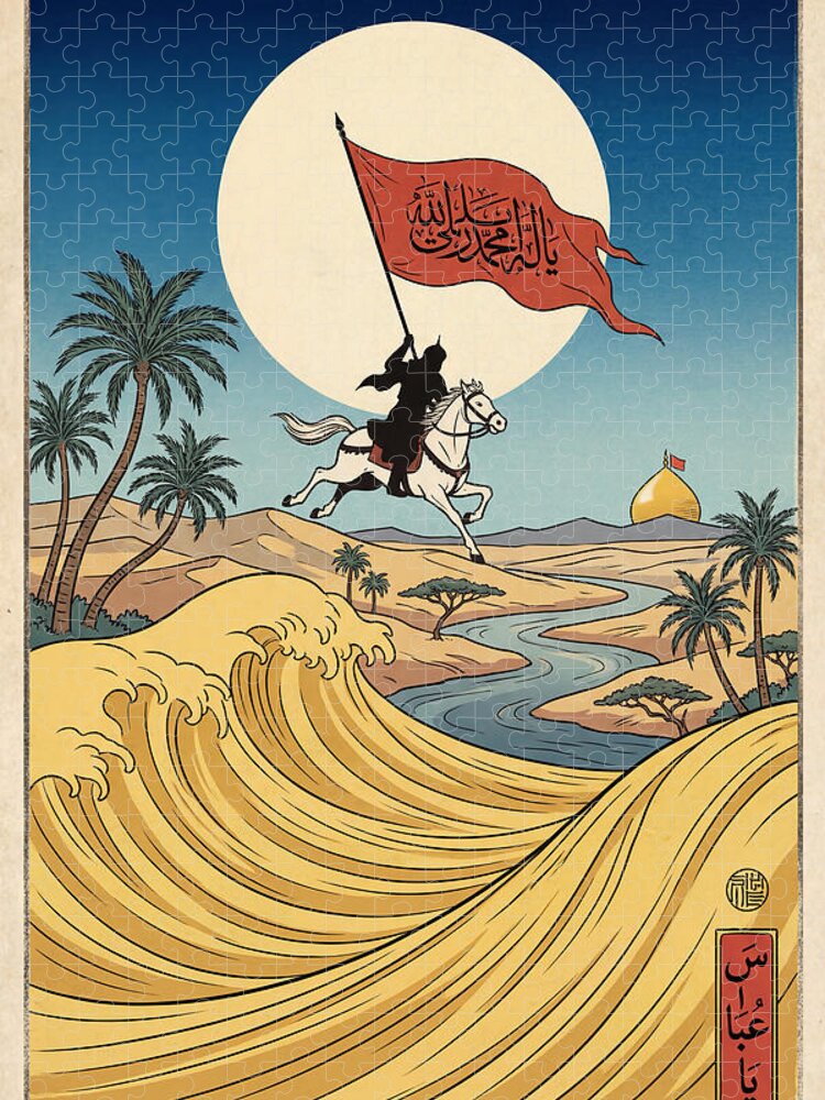 Abbas at the Euphrates Karbala Jigsaw Puzzle: Mystical Sacred Art