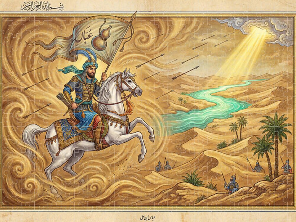 Abbas Bringing Water Jigsaw Puzzle: Heroic Karbala Scene