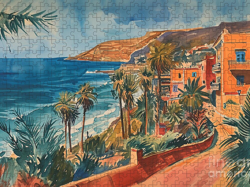 Agadir Morocco Travel Vintage Art Jigsaw Puzzle