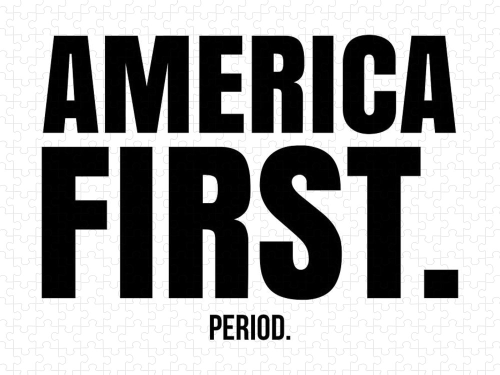 America First Period Bold Typographic Political Jigsaw Puzzle