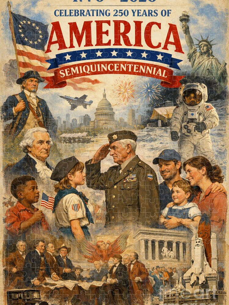 America's Semiquincentennial Celebration Jigsaw Puzzle: A Patriotic Tribute