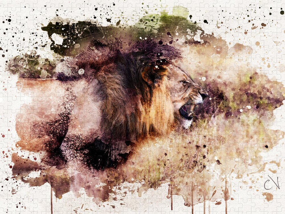 Angry Lion King Watercolor Jigsaw Puzzle: A Bold Safari Challenge