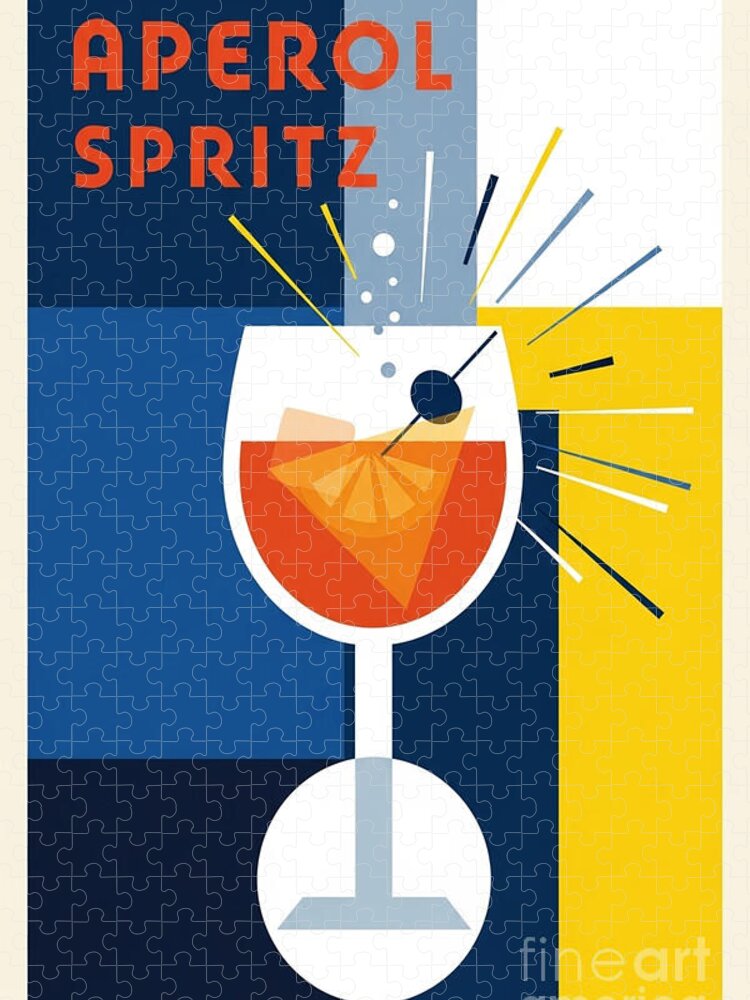 Aperol Spritz Cocktail Modern Art Jigsaw Puzzle