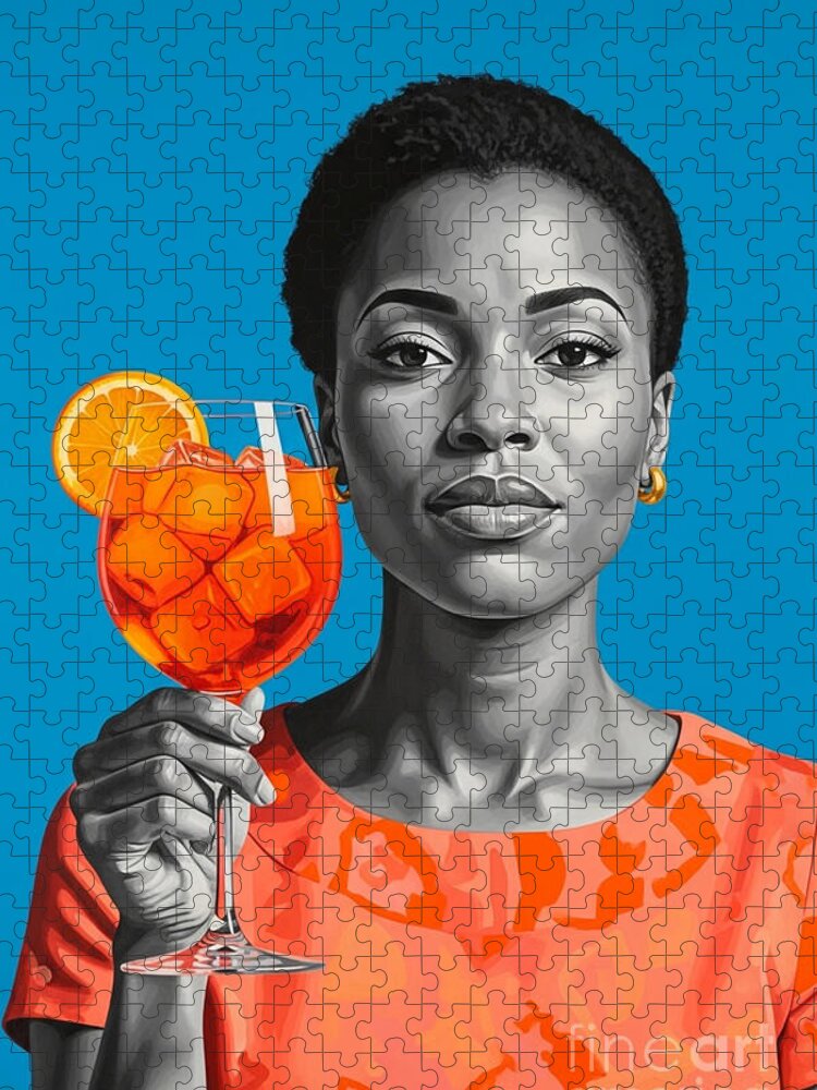 Aperol Spritz Retro Pop Poster Jigsaw Puzzle by Carlos V