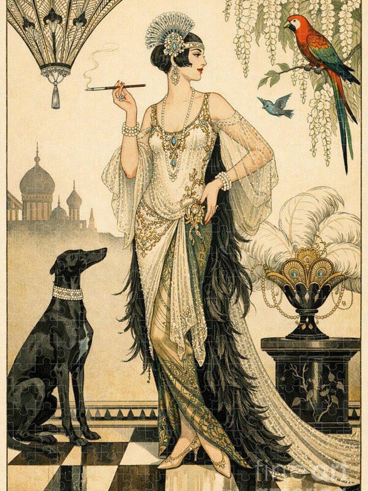 Art Deco Elegance Jigsaw Puzzle: A Lady of Grace