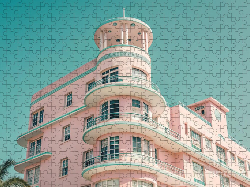 Art Deco Pink Hotel Miami Beach Jigsaw Puzzle: Retro Charm