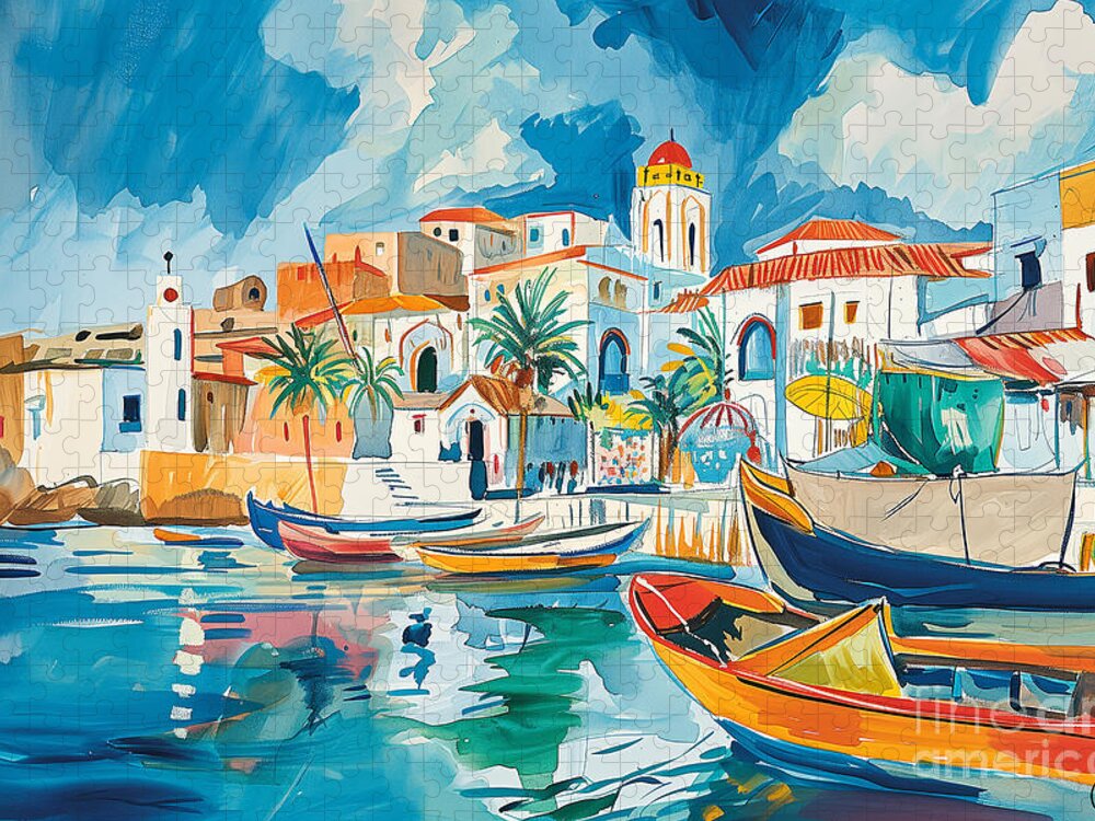 Asilah Morocco Travel Jigsaw Puzzle: A Vibrant Seaside Escape