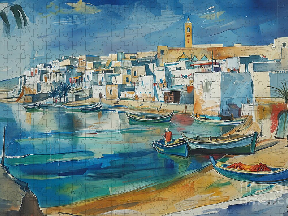 Asilah Morocco Travel Vintage Jigsaw Puzzle by Carlos V