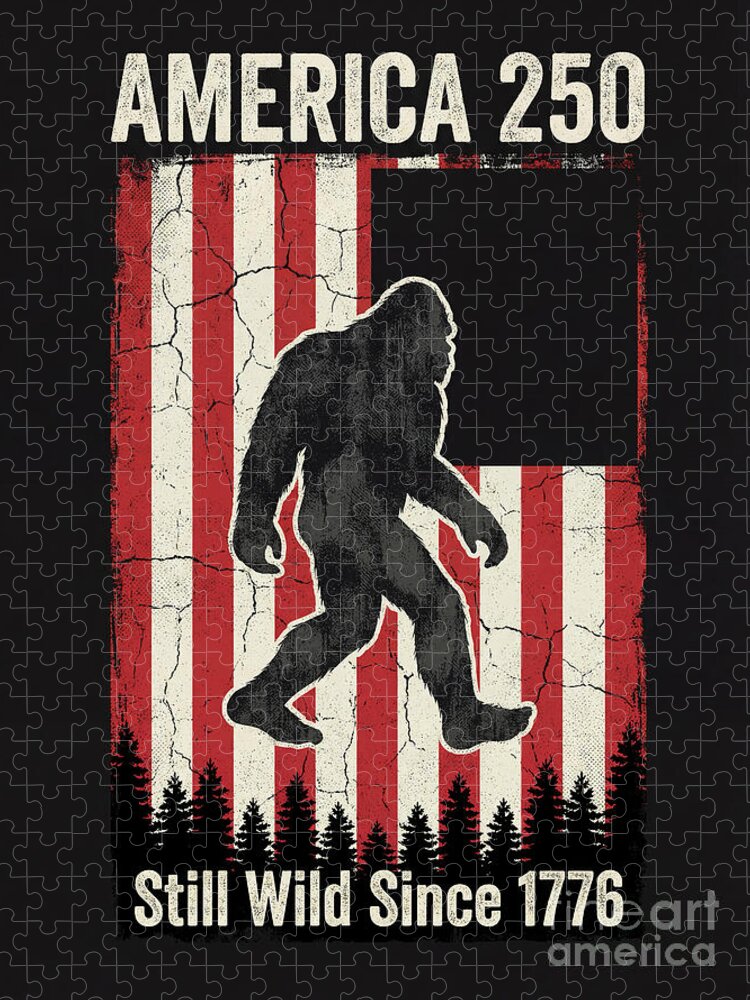 Bigfoot American Flag Jigsaw Puzzle: A Patriotic Legend