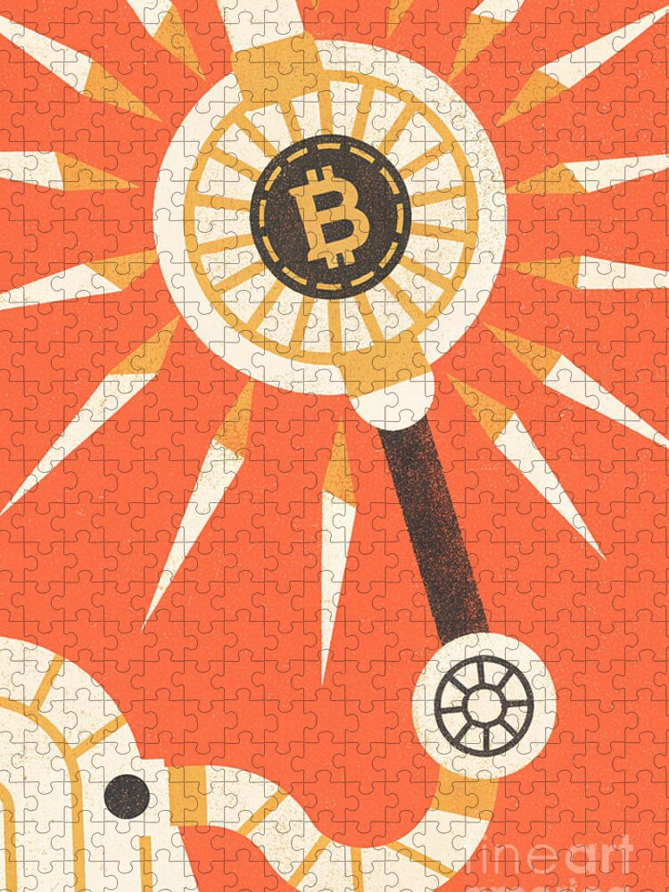 Bitcoin Abstract Concept Jigsaw Puzzle: A Vibrant Cryptocurrency Design