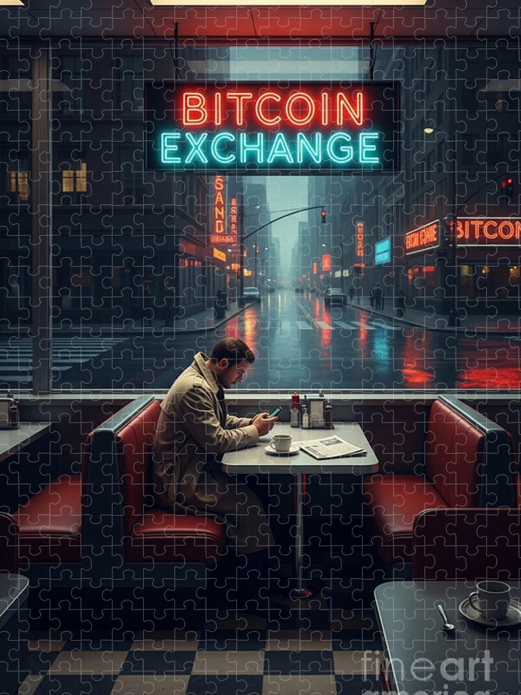 Bitcoin Exchange Jigsaw Puzzle: Neon Nights and Urban Mystery