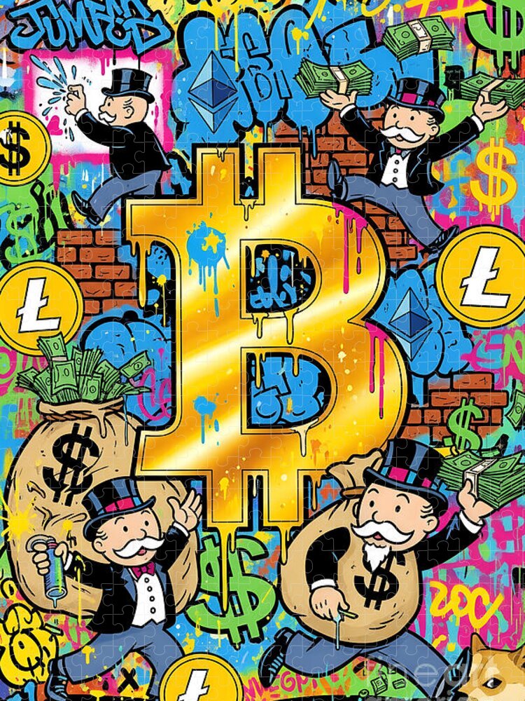 Bitcoin Graffiti Art Jigsaw Puzzle: Vibrant Crypto-Themed Fun