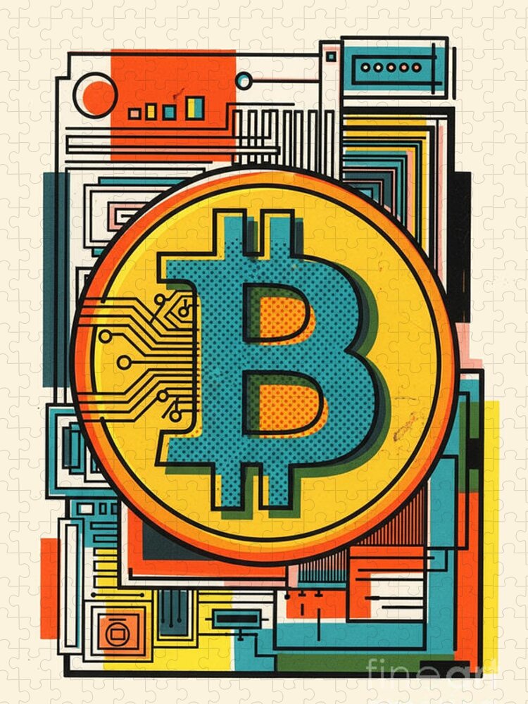 Bitcoin Pop Art Jigsaw Puzzle: Vibrant & Complex Design