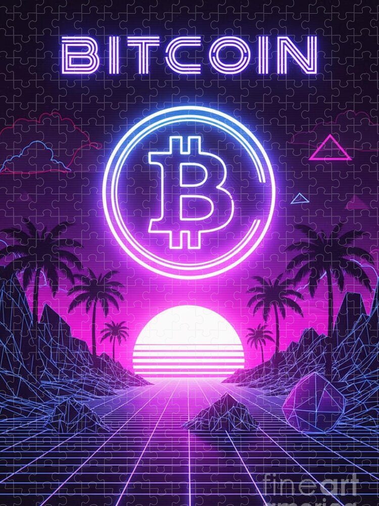 Bitcoin Neon Future Jigsaw Puzzle: Futuristic Crypto Paradise