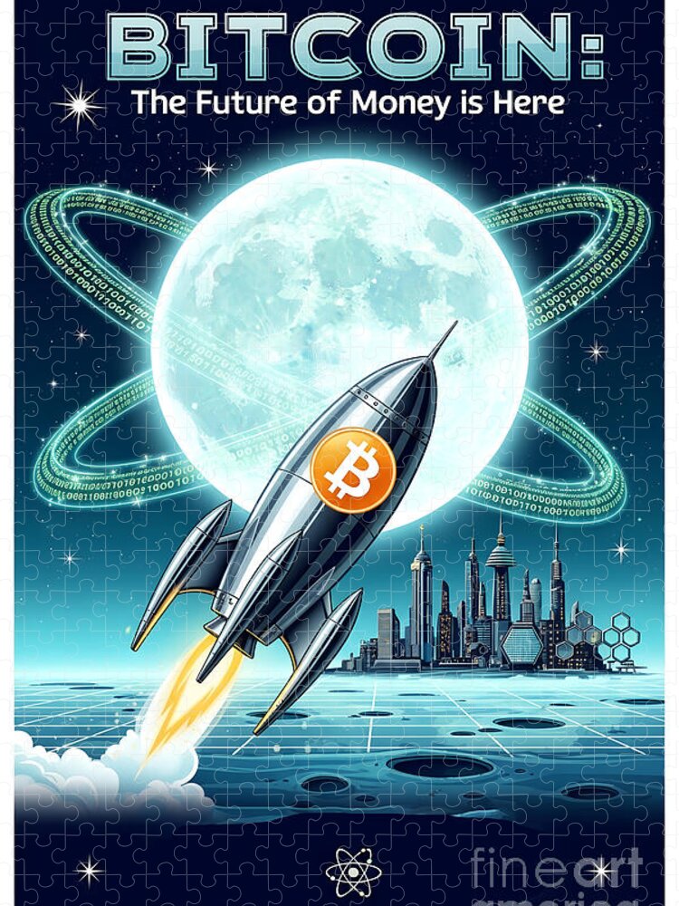 Bitcoin The Future Money Retro Jigsaw Puzzle