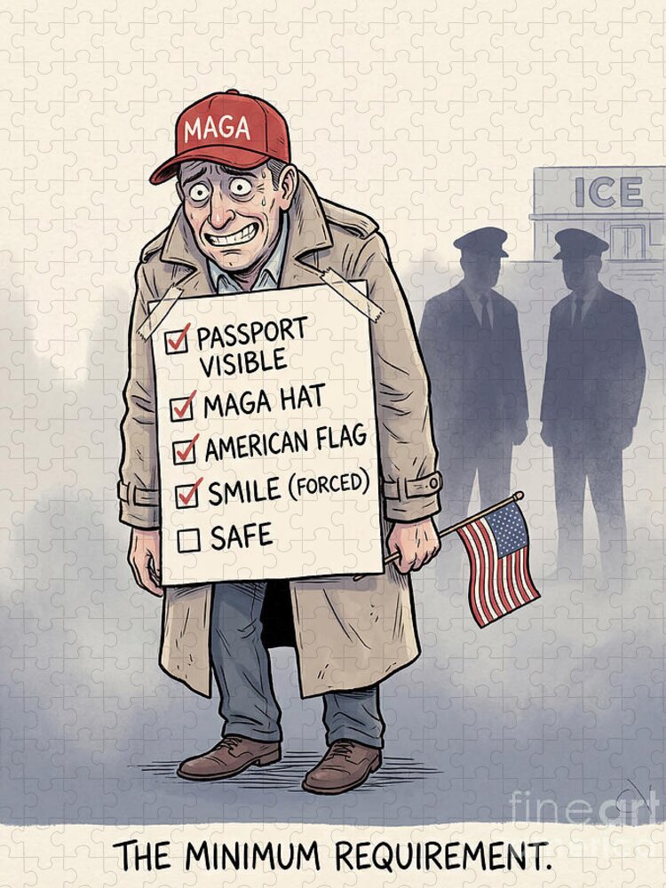 Checklist Human Satirical Jigsaw Puzzle: A Whimsical Take on Patriotism