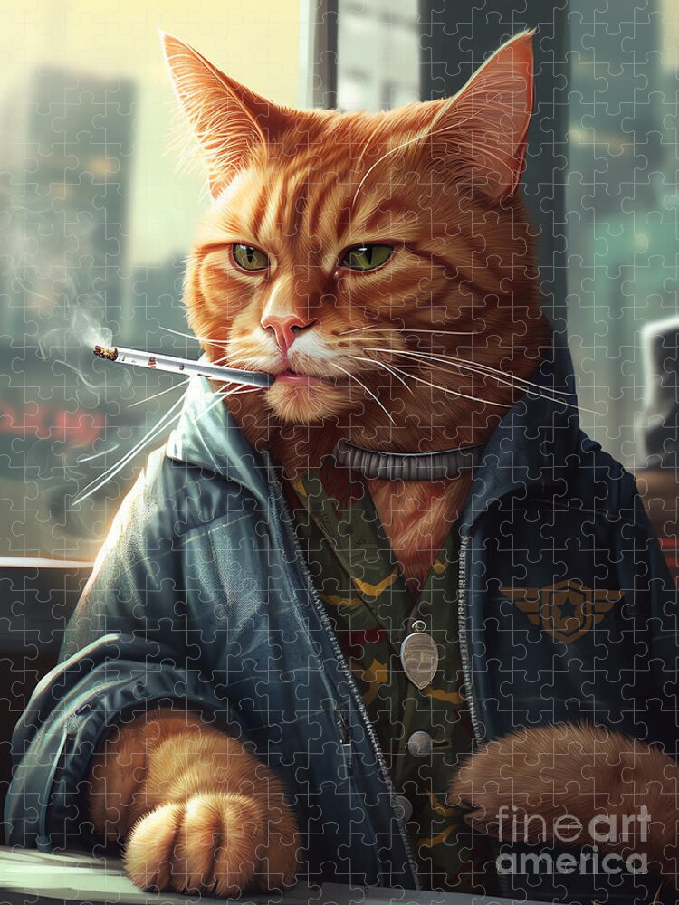Cigarette-Smoking Cat Jigsaw Puzzle: A Whimsical Feline Adventure