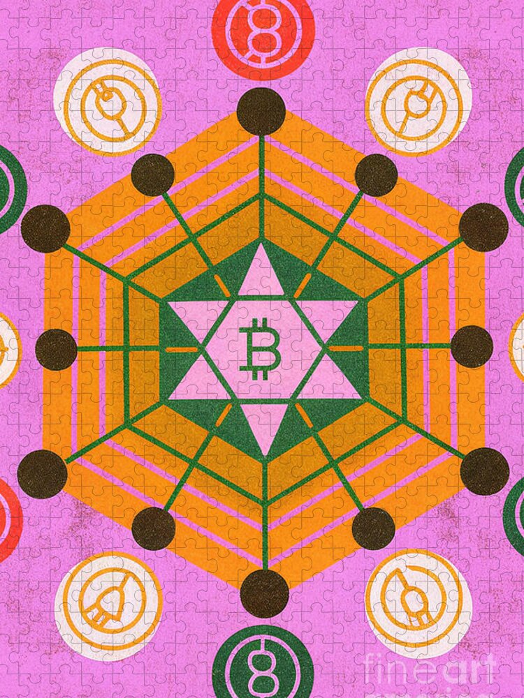 Colorful Cryptocurrency Jigsaw Puzzle: A Bold Digital World