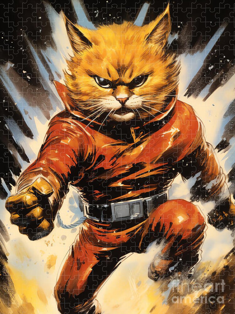 Cosmic Kitty Jigsaw Puzzle: Dynamic Adventure in Space