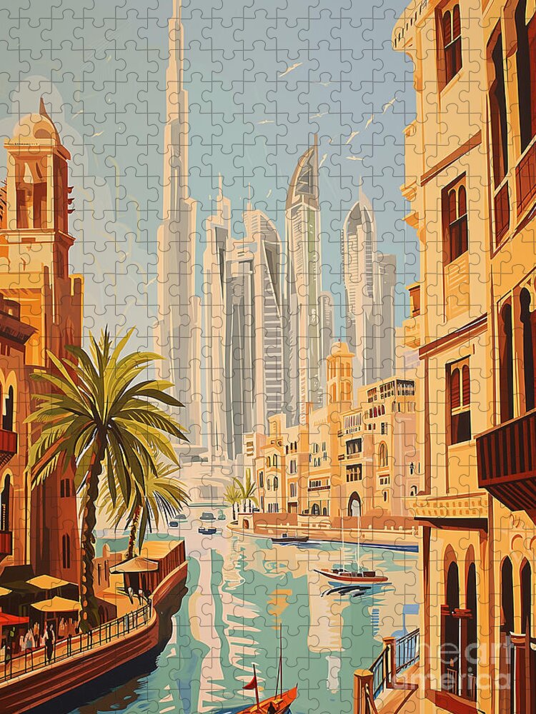 Dubai Cityscape Jigsaw Puzzle: Where Desert Meets Modernity