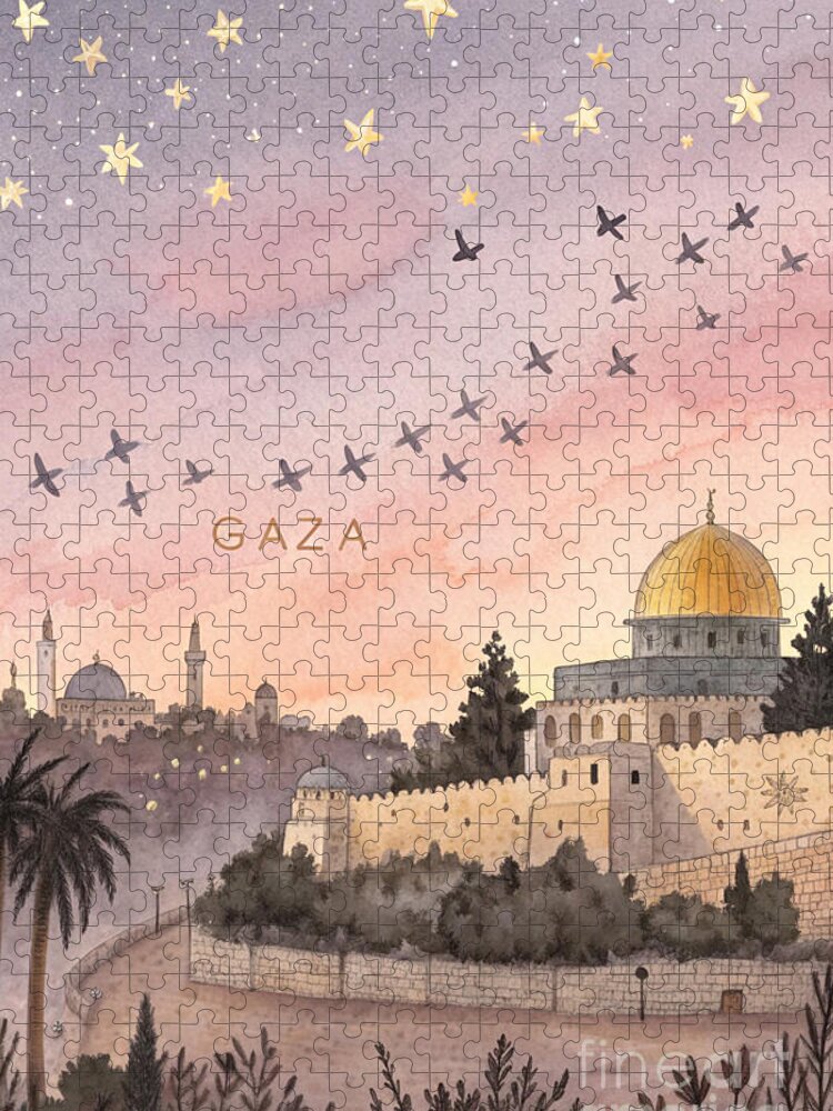 Dreams Versus Drones Gaza Jigsaw Puzzle: Eternal Sky Intrigue