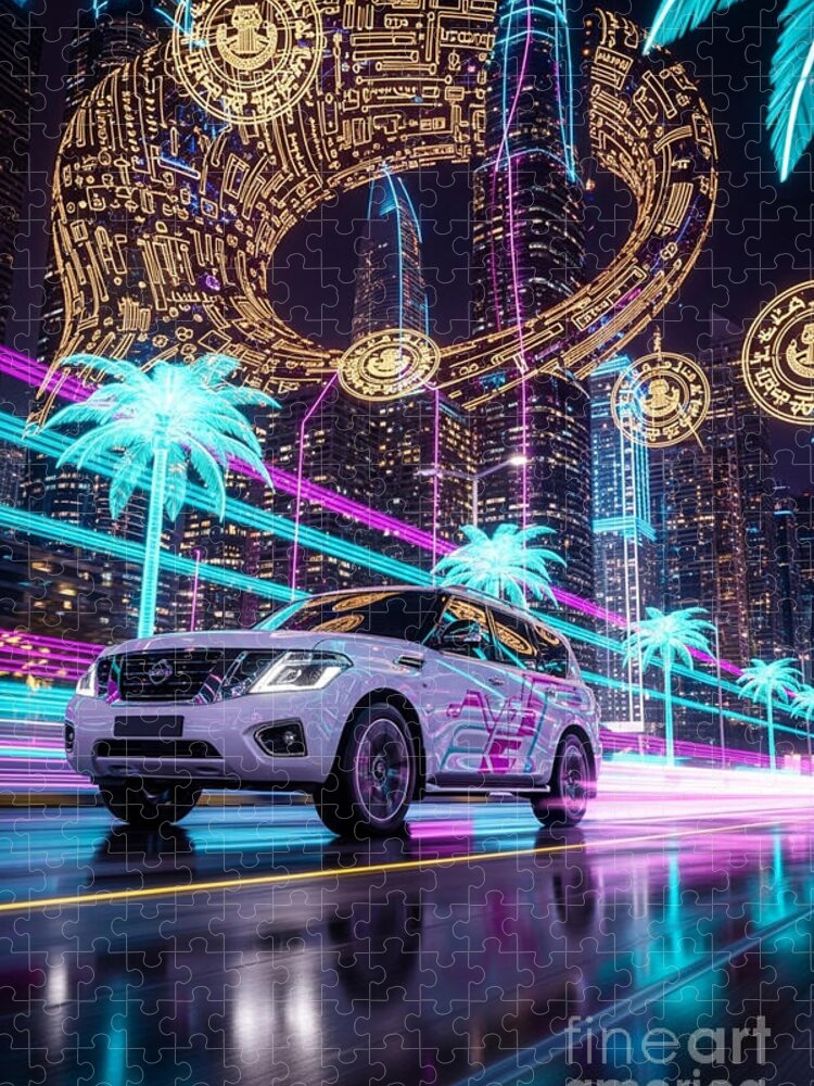 Dubai Nightlife Jigsaw Puzzle: A Neon Cityscape Challenge