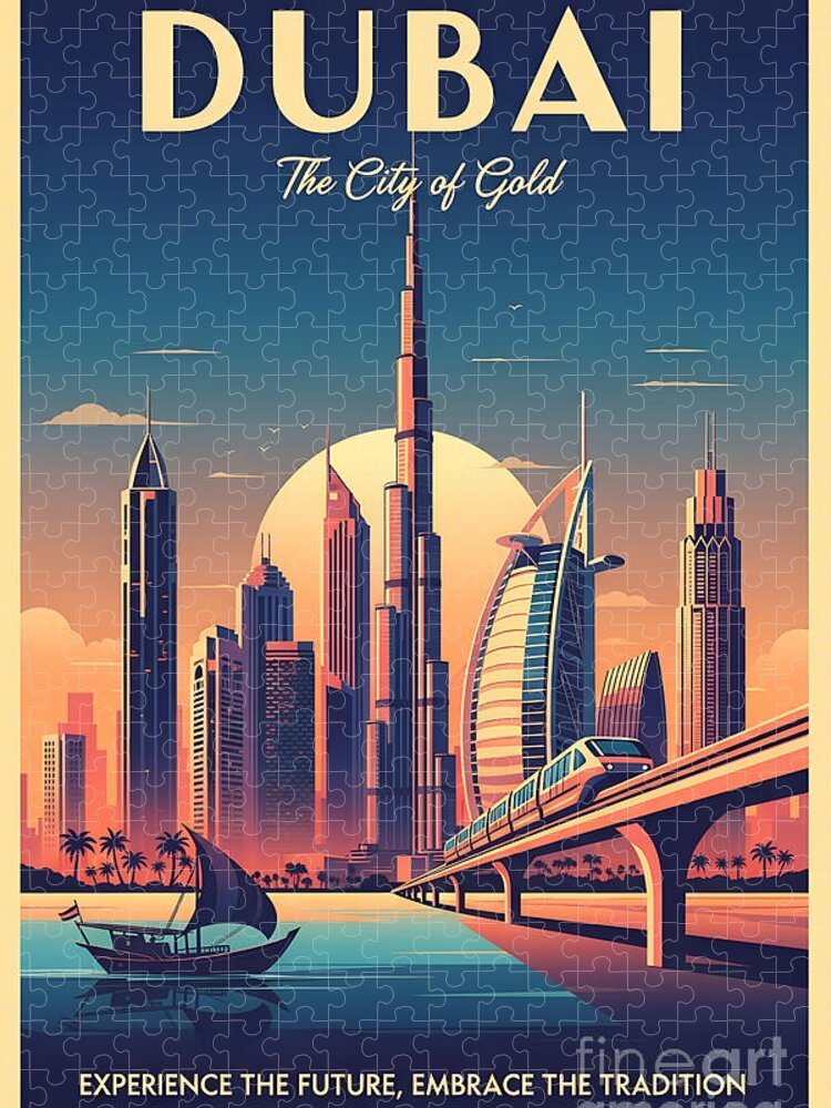 Dubai The City of Gold Jigsaw Puzzle: Iconic Skyline