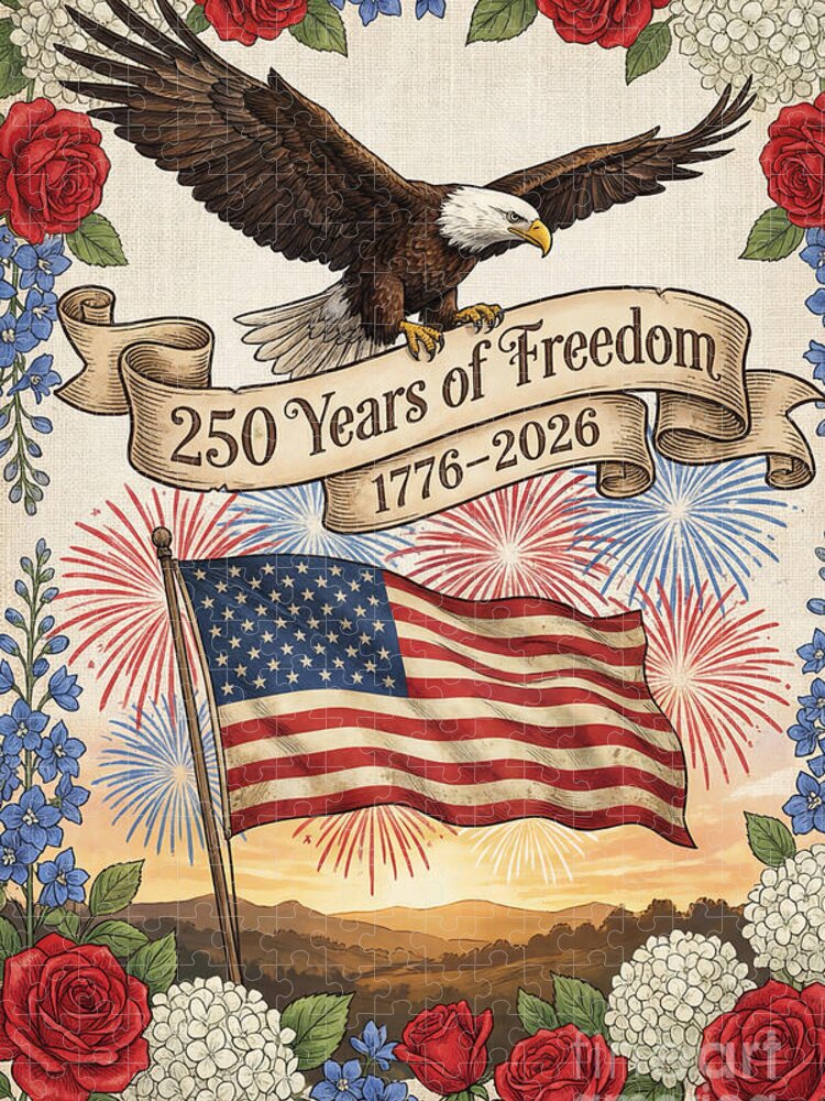 Eagle and Flag Jigsaw Puzzle: A Patriotic Celebration