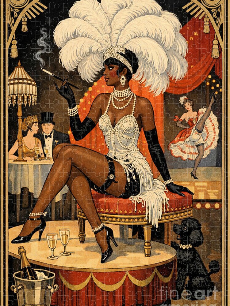 Art Deco Showgirl Cabaret Jigsaw Puzzle: Glamour of the Golden Age