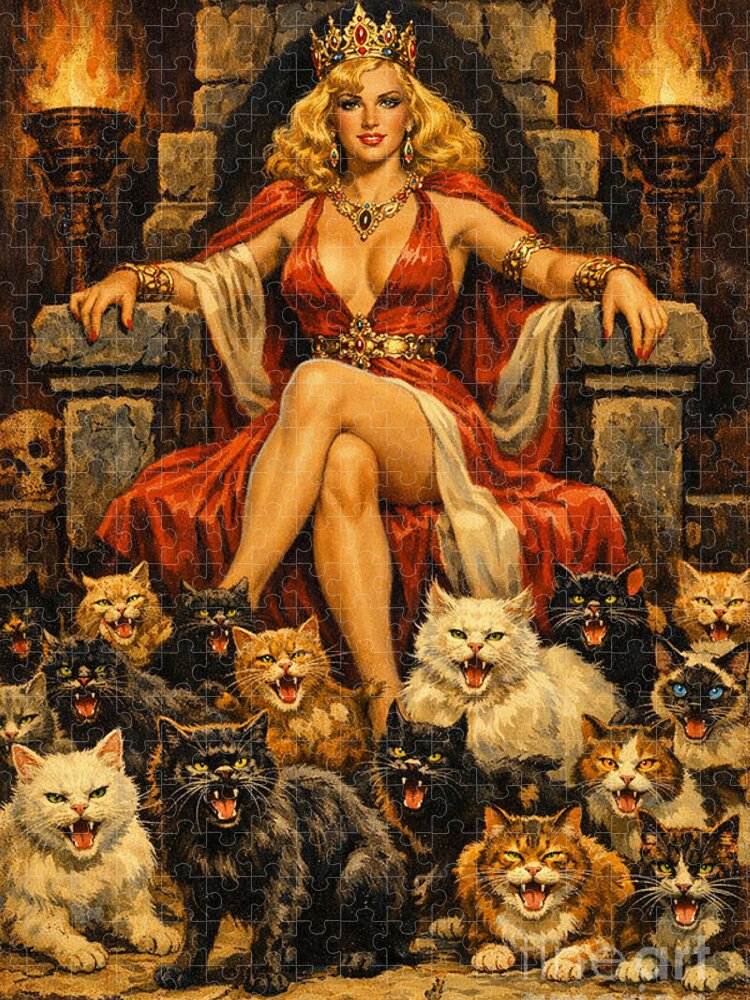 Empress of Nine Lives: A Captivating Cat-Themed Jigsaw Puzzle