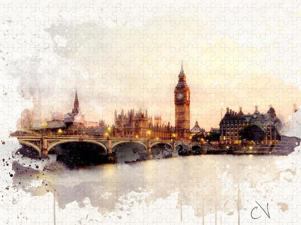 London Big Ben Watercolor Jigsaw Puzzle: A Timeless Scene