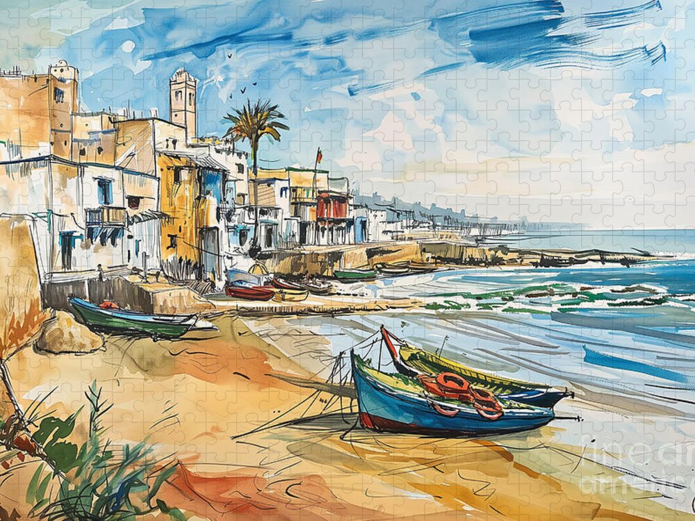 Essaouira Reverie Travel Art Jigsaw Puzzle by Carlos V