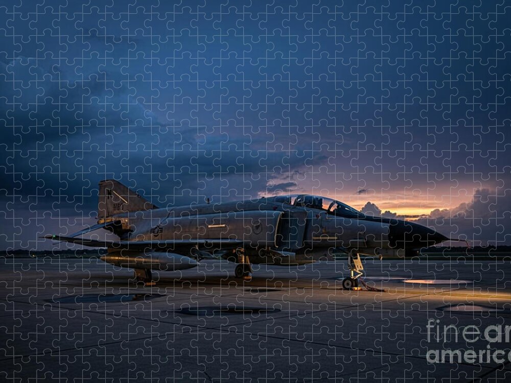 F-4 Phantom II Jet Fighter at Dusk Jigsaw Puzzle