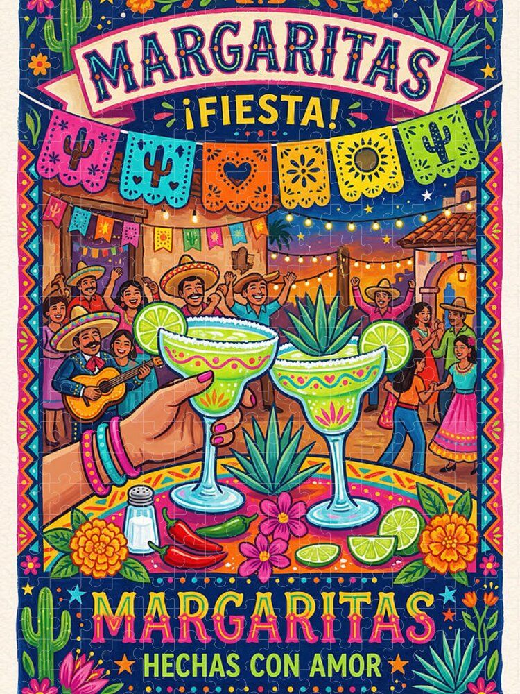 Festival Margarita Jigsaw Puzzle: Vibrant Mexican Fiesta Scene