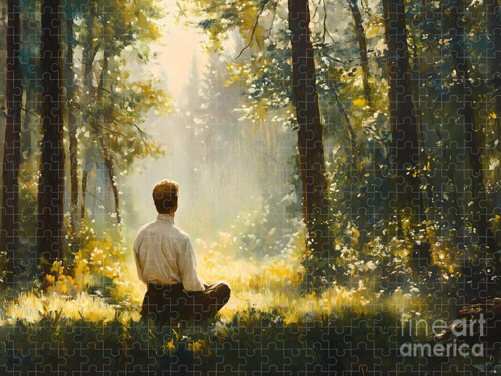 First Vision With Joseph Smith Jigsaw Puzzle - Serene Forest Light