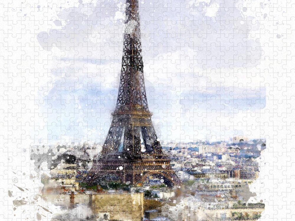 Paris Eiffel Tower Watercolor Jigsaw Puzzle: A Timeless Scene