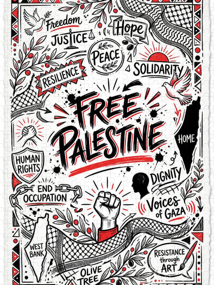 Carlos V Puzzles   Free Palestine Art Of Resistance   Fine Art America