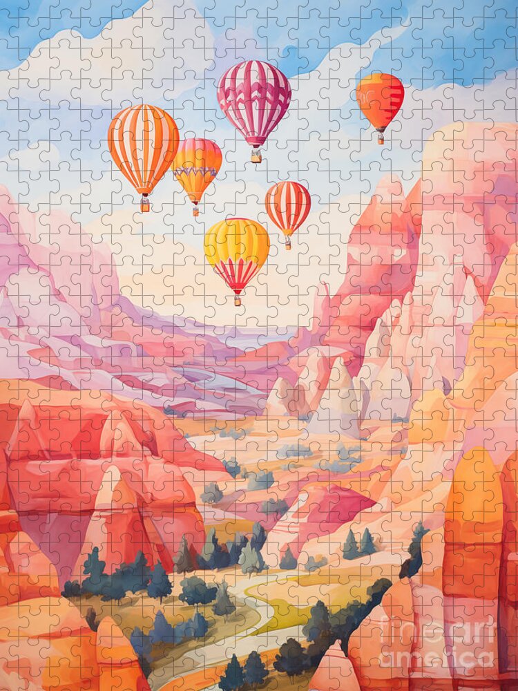 Cappadocia Hot Air Balloons Jigsaw Puzzle: Whimsical Landscape