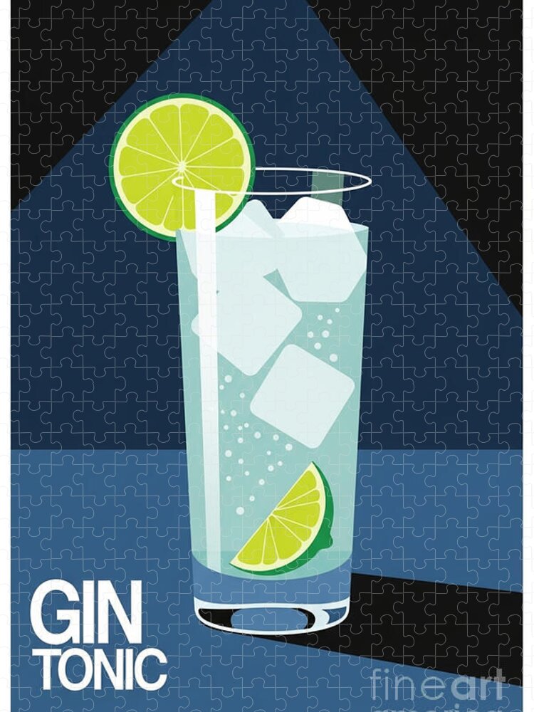 Gin and Tonic Cocktail Minimalist Jigsaw Puzzle