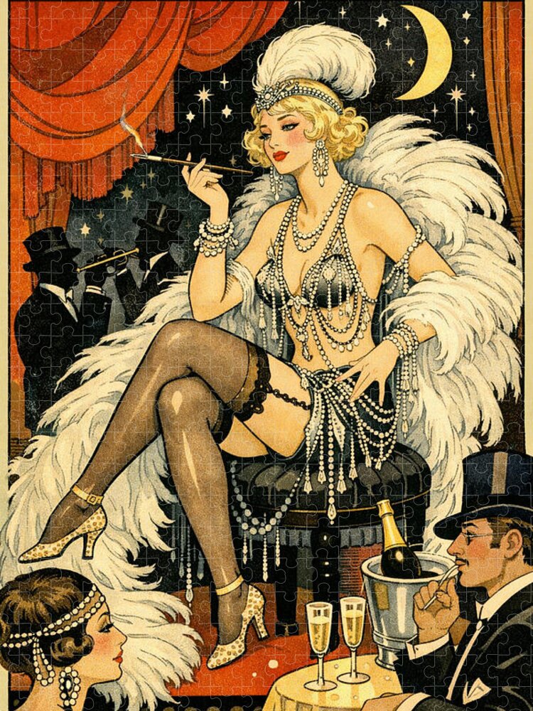 Carlos V Puzzles   Golden Age Of Elegance Art Deco Fashion Illustrations   Fine Art America