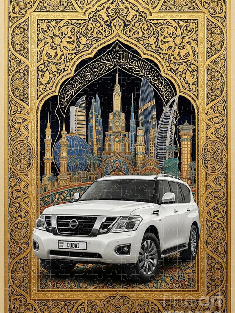 Gold Ornate Dubai Jigsaw Puzzle: Luxury Cityscape with Intricate Details