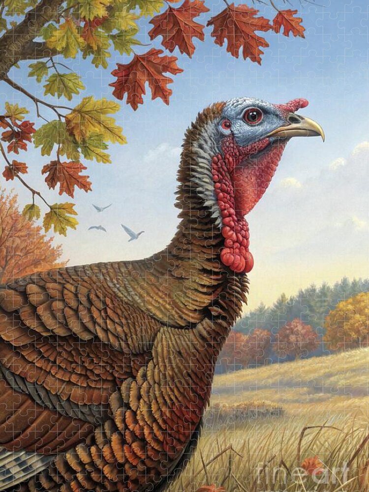 Graceful Turkey Autumn Jigsaw Puzzle: Vintage Vibes