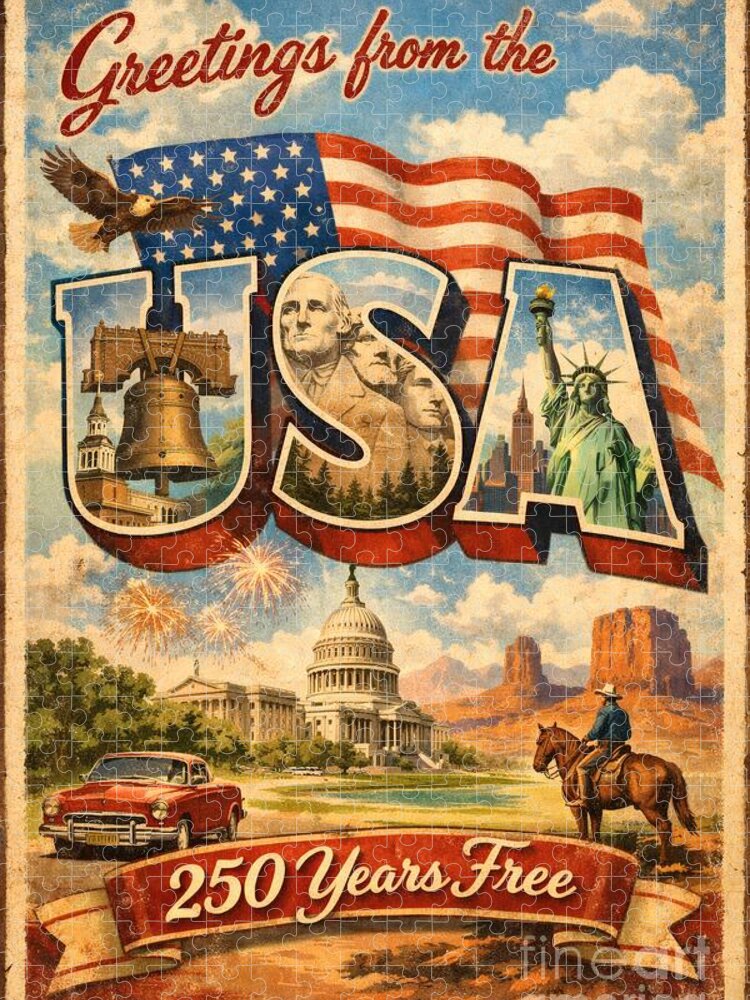 Greetings from the USA Jigsaw Puzzle: Celebrate 250 Years