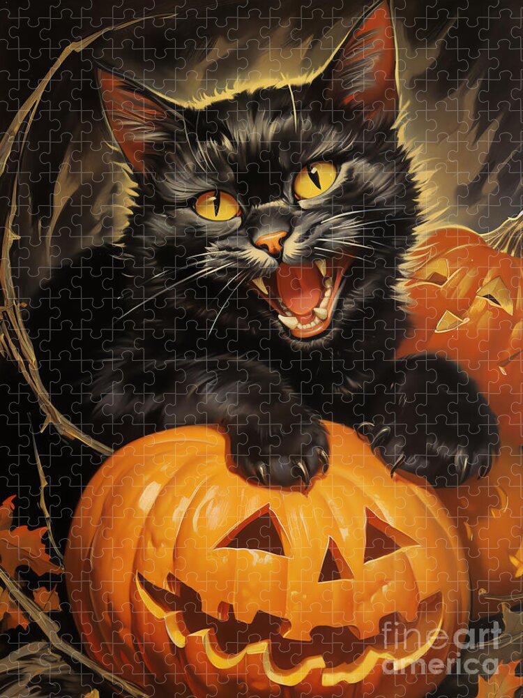 Halloween Cat Jigsaw Puzzle: A Spooky & Intricate Challenge