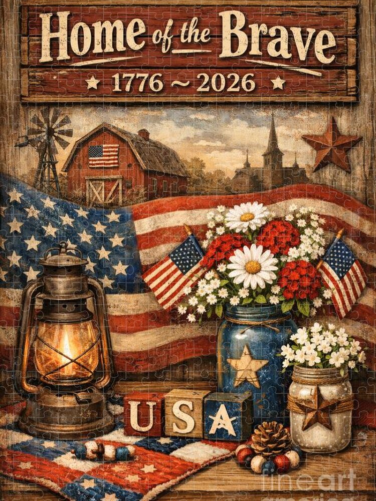 Home of the Brave 1776-2026 Americana Jigsaw Puzzle