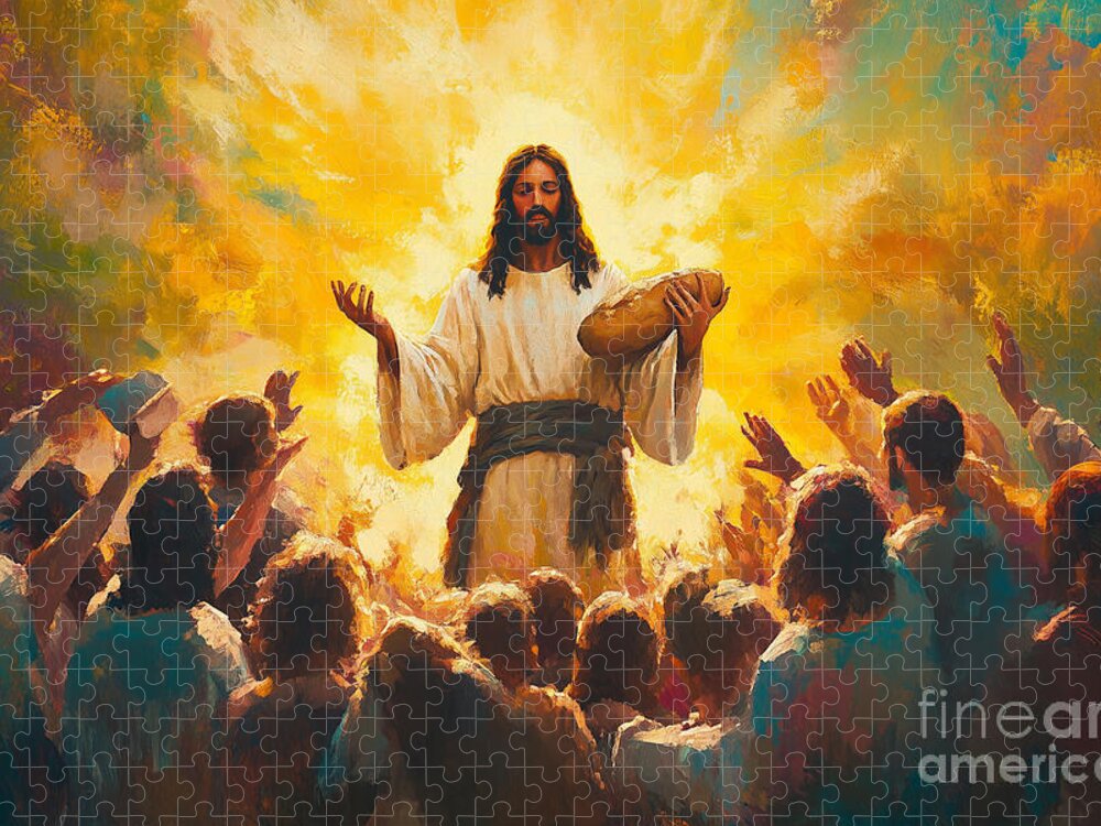 Jesus Feeding the Multitude Jigsaw Puzzle: A Radiant Scene