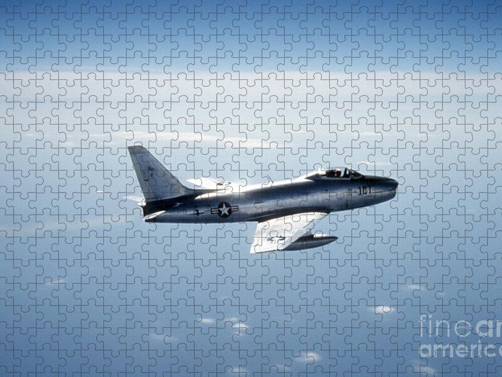 Jet Fighter F-86 Sabre in Flight Jigsaw Puzzle