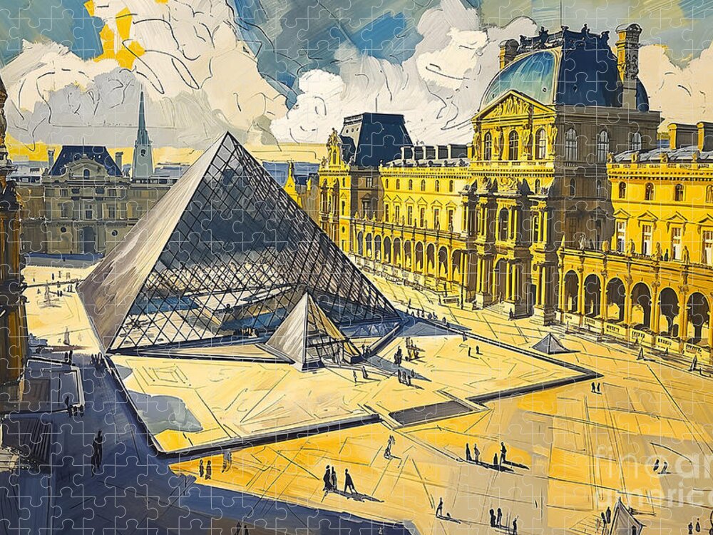 Le Louvre Legacy Jigsaw Puzzle: A Mid-Century Parisian Panorama