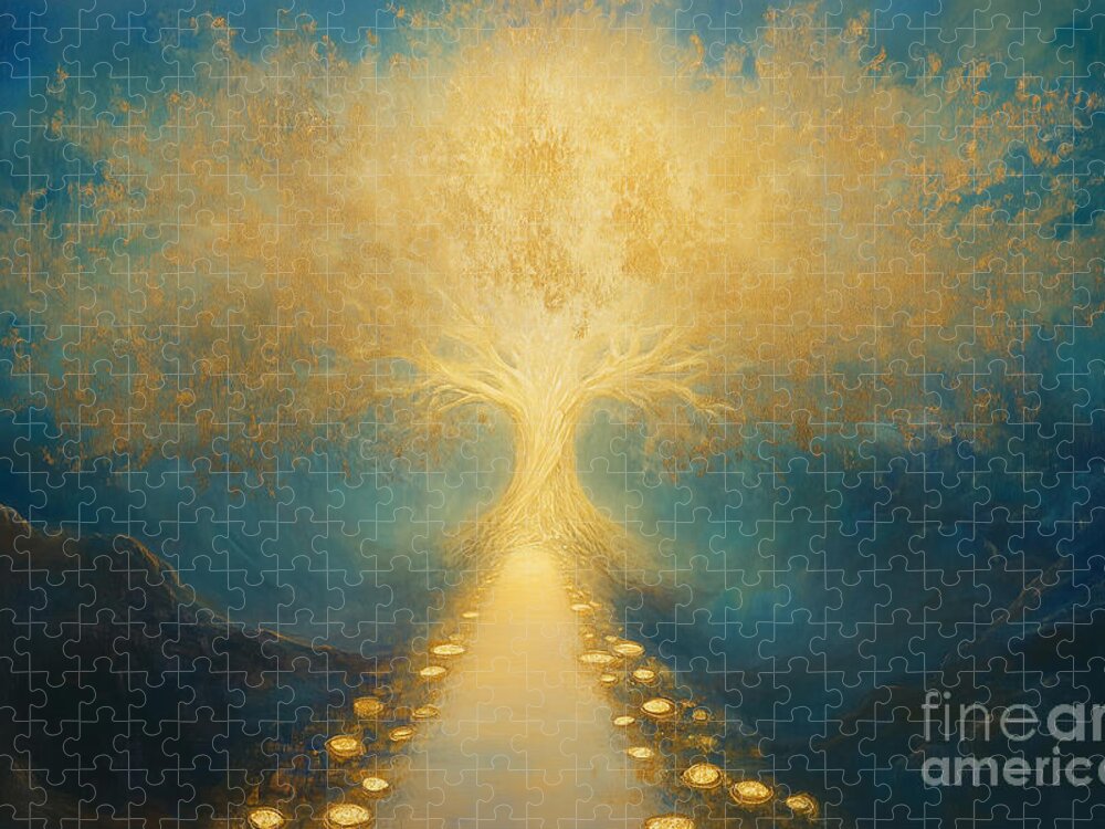 Luminescent Tree of Life Symbolic Jigsaw Puzzle by Carlos V